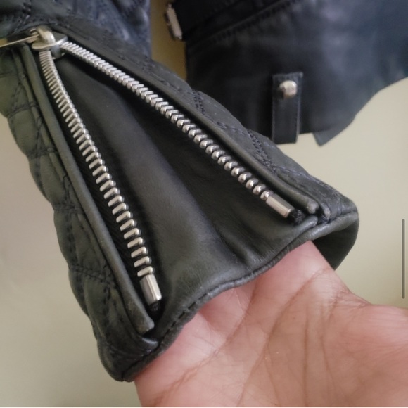 Barbara Bui Quilted Leather Jacket Moto Biker 38 - Picture 9 of 12